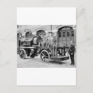 Carte Postale Allemand Fire Engine, début des années 1900