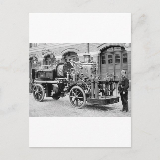 Carte Postale Allemand Fire Engine, début des années 1900 (Devant)