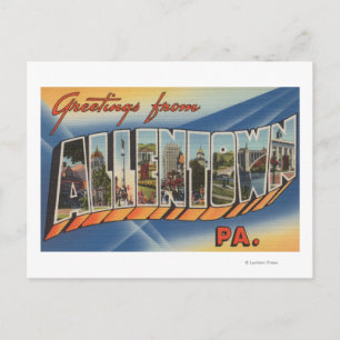 Carte Postale Allentown, Pennsylvanie - Scènes de grandes lettre