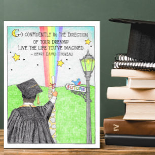 Carte Postale Aller en toute confiance Rainbow Graduation Postca