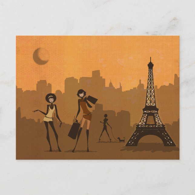 Carte Postale aller faire du shopping à Paris (Devant)