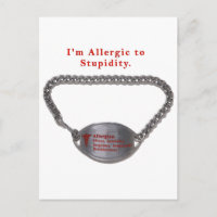 Allergie à Stupid Funny Alert Bracelet Humour