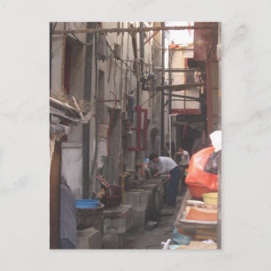 Carte Postale Alley in Shanghai Postcard