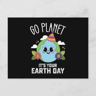 Carte Postale Allez planète c'est votre jour de la Terre anniver