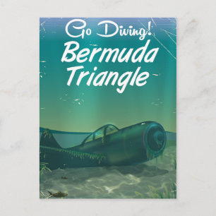 Carte Postale Allez plonger ! Affiche de voyage triangle des Ber