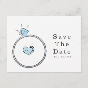 Carte Postale Alliance de fiançailles fantaisiste Save The Date