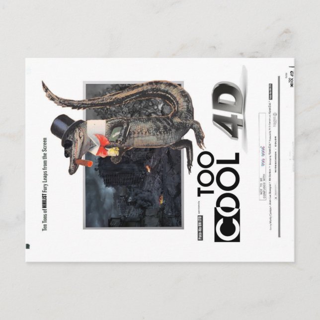 Carte postale Alligator 4D "King Badass" trop Cool (Devant)