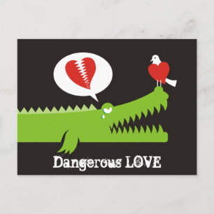Carte Postale Alligator en amour