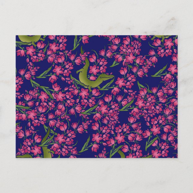 Carte Postale Alligator floral Gator Fleurs Alligators (Devant)