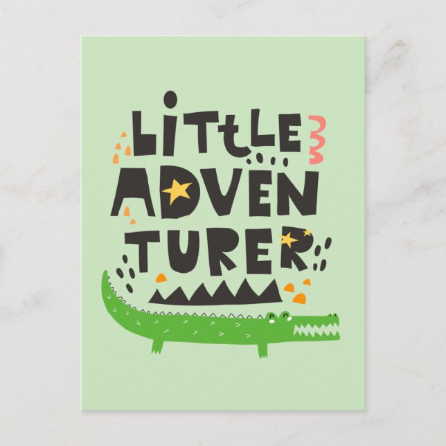 Carte Postale Alligator petit aventurier (Devant)