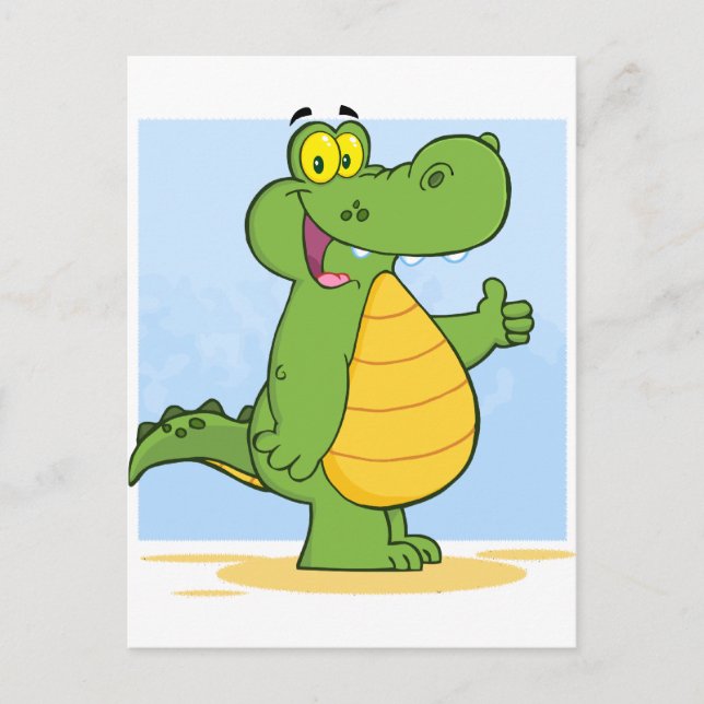 Carte Postale Alligator Souriant Ou Crocodile (Devant)