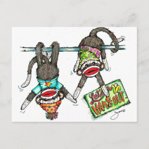 Carte Postale Allons-y - Sock Monkeys