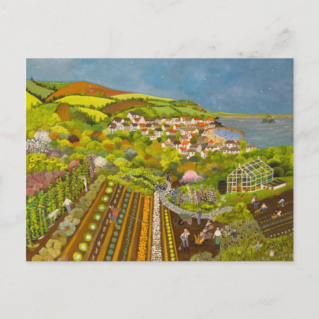 Carte Postale Allotissement au-dessus de Mousehole (Devant)
