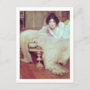 Carte Postale Alma-Tadema   A Listener : The Bear Rug, 1899