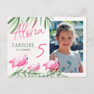 Carte Postale Aloha Faisons la fête au flamant rose tropical PHO