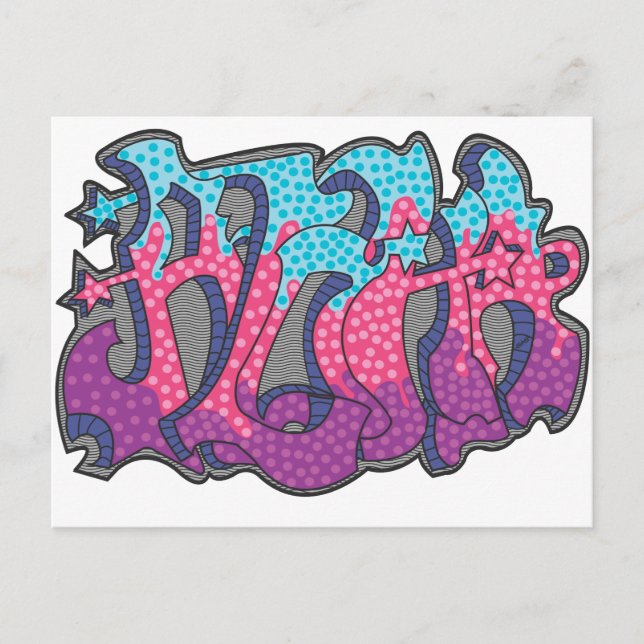 Carte postale Aloha Graffiti (Devant)
