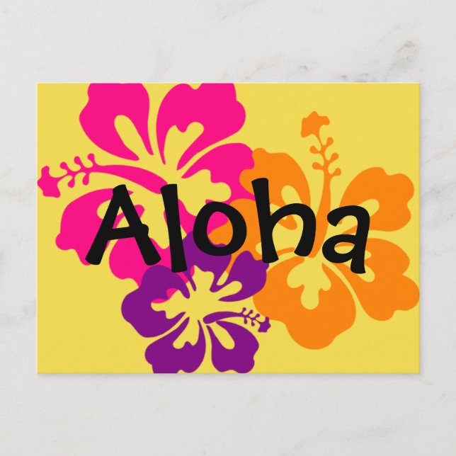 Carte postale Aloha Gras Fleurs (Devant)