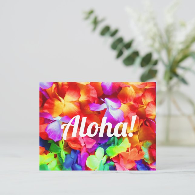 Carte Postale Aloha Hawaiian Lei Garland Photo (Debout devant)