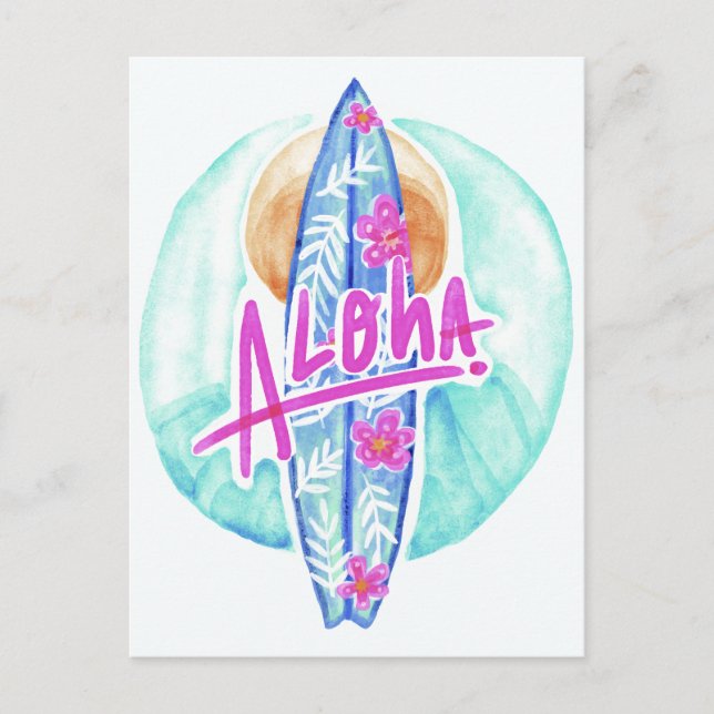 Carte postale Aloha Hawaiian Surfer (Devant)