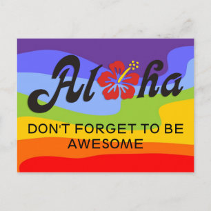Carte Postale Aloha Hibiscus - plat design Hawaii + vos idées