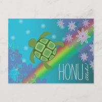 Aloha Honu Belle tortue de mer Arc-en-ciel et Fleu