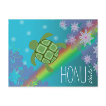 Aloha Honu Belle tortue de mer Arc-en-ciel et Fleu