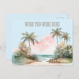 Carte Postale Aloha Plage tropicale Palmiers