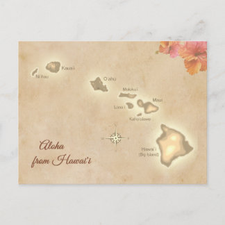 Carte Postale Aloha vintage des îles Hawaiiennes