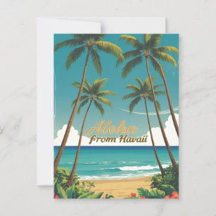 Carte Postale Aloha Voyage Hawaïen De Style vintage De Hawaii