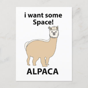 Carte Postale Alpaca Je Veux Un Espace Drôle Alpaca