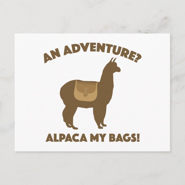 Carte Postale Alpaca Mes Sacs (Devant)