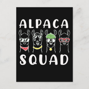Carte Postale Alpaca Squad Gangster Funny Alpaca Amis