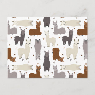 Carte Postale Alpacas Geo Motif