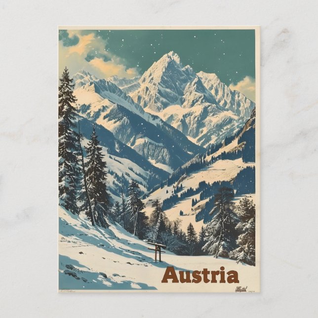 Carte Postale Alpes Autriche Vintage (Devant)