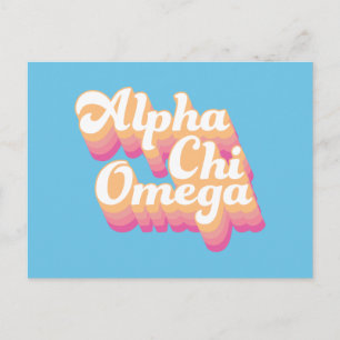 Carte Postale Alpha Chi Omega Écriture Groovy