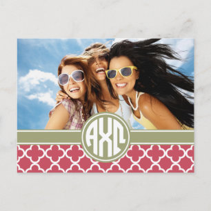 Carte Postale Alpha Chi Omega   Monogramme et Photo