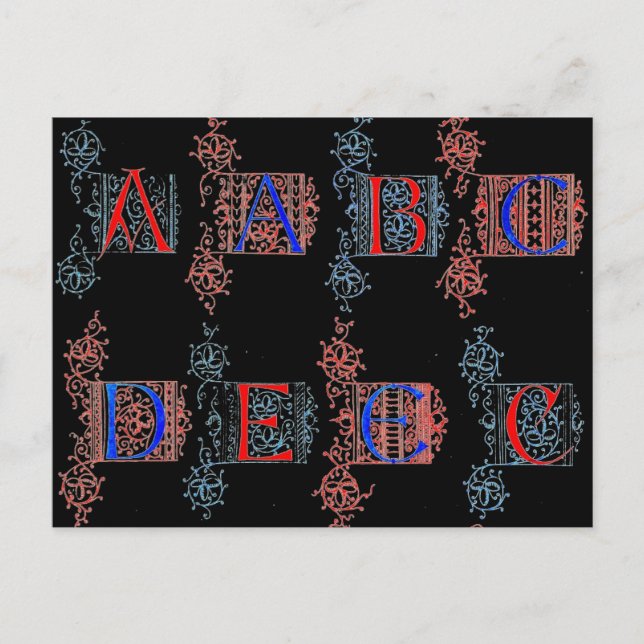 Carte postale Alphabet (Devant)