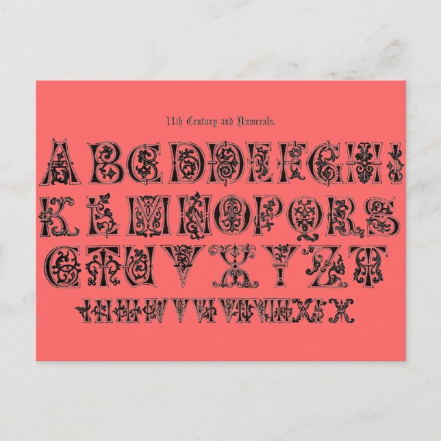 Carte postale Alphabet (Devant)