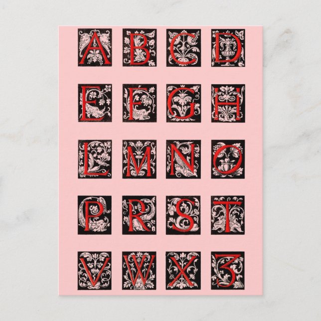 Carte postale Alphabet (Devant)