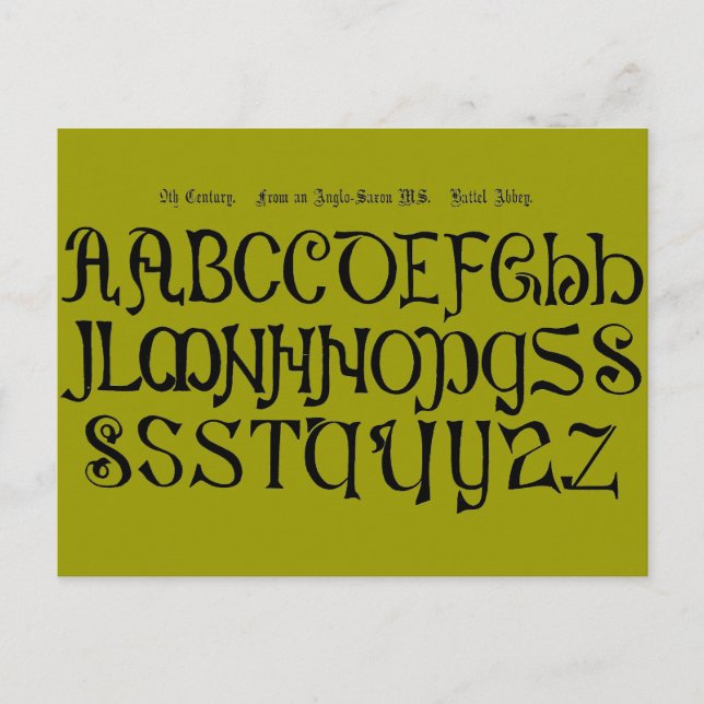 Carte postale Alphabet (Devant)