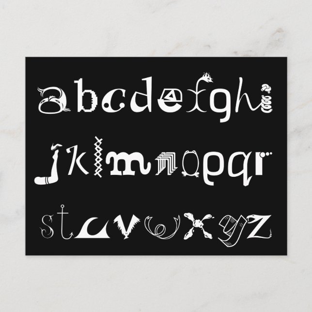 Carte postale Alphabet (Devant)