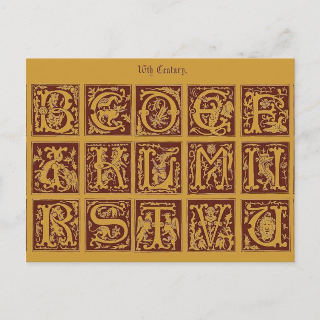 Carte postale Alphabet (Devant)