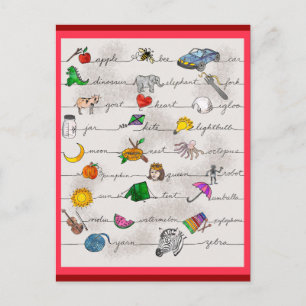 Carte Postale Alphabet A-Z