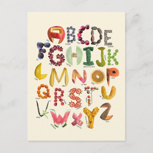 Carte Postale Alphabet anglais (Devant)