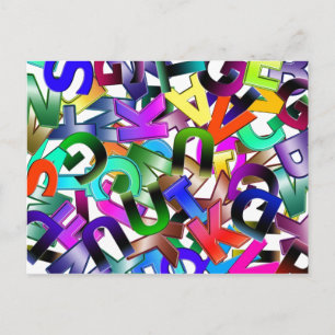 Carte Postale Alphabet coloré