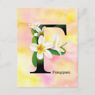 Carte Postale Alphabet de fleurs avec l'arrière - plan