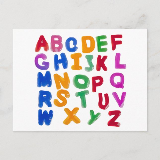 Carte Postale alphabet gelé (Devant)