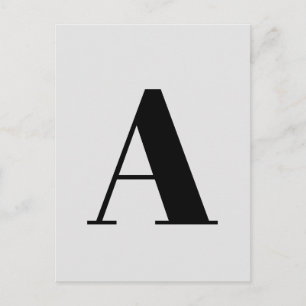 Carte Postale Alphabet personnalisé lettre   Gris minimaliste mo