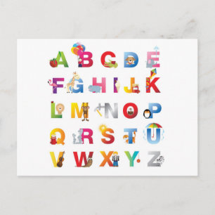 carte postale alphabétique