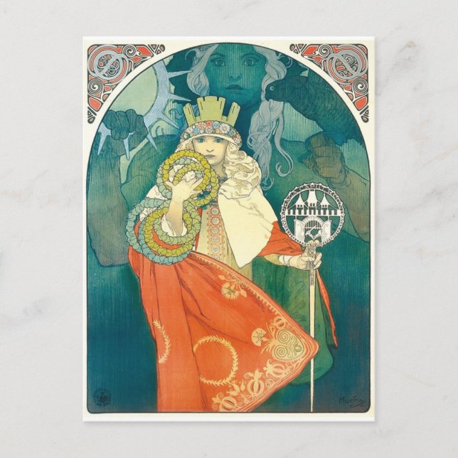Carte Postale Alphonse Maria Mucha ~ Art Nouveau (Devant)